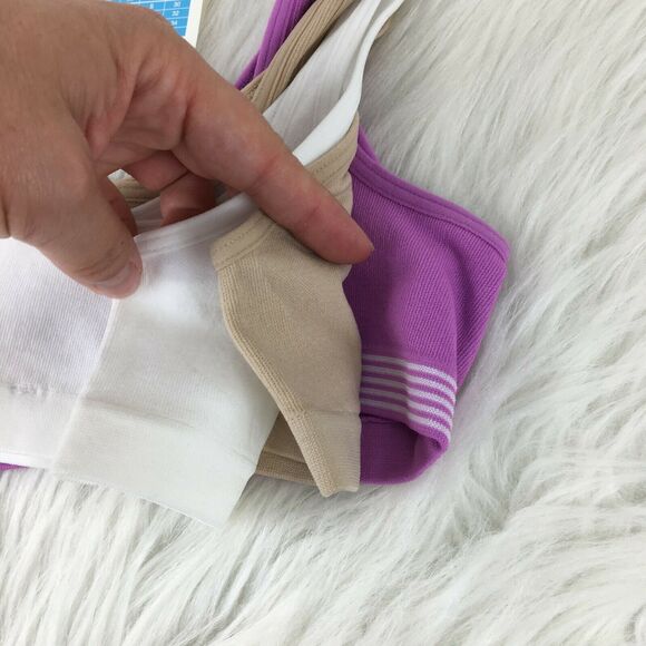 Hanes Everyday Comfort +1 Free Purple Beige White Pullover Training Bras Small - Picture 8 of 8